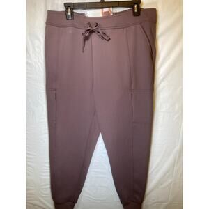 32 Degrees Heat Women's Brown Jogger Pants with Zipper Pockets Large